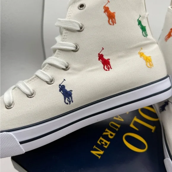 Polo Ralph Lauren high top canvas sneakers brand new in box great gift!! - Picture 3 of 6